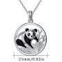 Waysles Panda Necklace 925 Sterling Silver Cute Animal Pendant Necklace Jewelry Gifts for Women Daughter Panda Lovers