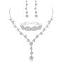 Udalyn Rhinestone Bridesmaid Jewelry Sets for Women Necklace and Earring Set for Wedding with Crystal Bracelet