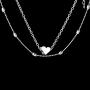 Yfe Heart Pendant Necklace Heart Layered Necklace Choker for Women and Girls Satellite Necklace Jewelry (Silver)