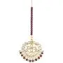 Aheli Faux Kundan Pearl Necklace with Earring Maang Tikka Indian Traditional Bollywood Fashion Jewelry Set for Women
