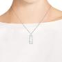 AeraVida Trendy Rectangle Hammered Tribal .925 Sterling Silver Pendant Necklace