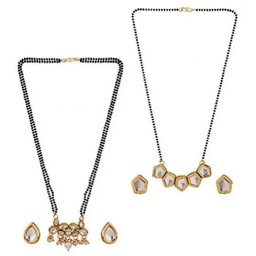 Efulgenz Mangalsutra Indian Jewelry Boho Antique Kundan Crystal Gold Plated Beaded Pendant Necklace Stud Earring Set Efulgenz Mangalsutra Indian Jewelry Boho Antique Kundan Crystal Gold Plated Beaded Pendant Necklace Stud Earring Set