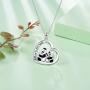 925 Sterling Silver Panda Bear Gift Lovely Animal Love Heart Necklaces Engraved Keep me in your heart Pendant Jewelry