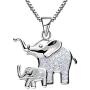 Elephant Gifts for Women Girls, Cubic Zirconia Platinum Plated Elephant Pendant Necklace for Women Girls Kids Jewelry Gifts 18”