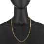 The Bling Factory 3.7mm 24k Yellow Gold Plated Stainless Steel Flat Figaro Chain Necklace