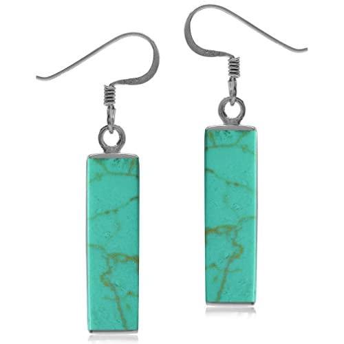 Silvershake Mondern Long Bar Linear 925 Sterling Silver Dangle Hook Earrings