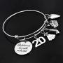 M MOOHAM Birthday Gifts for Women Girls Bracelet - Expandable Charm Bracelets 10th 20th 30th 40th 50th 60th 70th 80th 90th Birthday Gift for Friend, Mom, Daughter, Wife, Grandma Jewelry Present