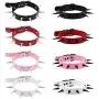 FM FM42 Unisex Multicolor 30 Styles Simulated Leather PU Black-Tone/Silver-Tone Spikes Rivets Spiked Punk Rock Gothic Choker Collar Necklace FM FM42 Unisex Multicolor 30 Styles Simulated Leather PU Black-Tone/Silver-Tone Spikes Rivets Spiked Punk Rock Gothic Choker Collar Necklace