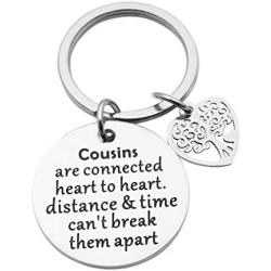 Cousin Gifts Stainless Steel Jewelry Keychain for Cousins Cousin Jewelry