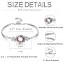 AOBOCO Sterling Silver Bangle Bracelet for Women with Swarovski Crystal - Beautiful You - Inspirational Leaf Floral Christmas Jewelry Gift for Her