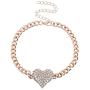 LUX ACCESSORIES Bling Heart Chain Earring Bracelet Necklace Jewelry Gift Set 3PC