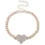 LUX ACCESSORIES Bling Heart Chain Earring Bracelet Necklace Jewelry Gift Set 3PC
