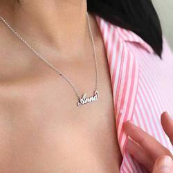 YINSHIFU 18K Gold Plated Name Necklace Personaliaed Name Plate Necklace Gift for Women