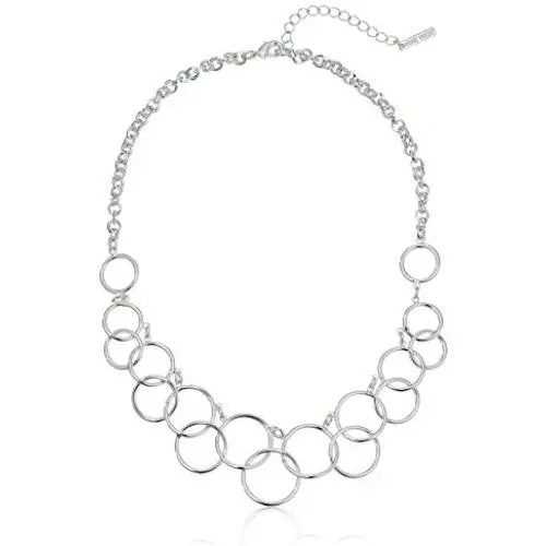 Nine West ''Classics'' Silver-Tone Multi-Circle Bib Necklace