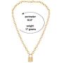 Lock Pendant Necklace Statement Long Chain Punk Multilayer Choker Necklace for Women Girls