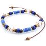 BlueRica Adjustable, Hawaiian Coconut Wood Beads Bracelet with Fimo Tubes and Tiger Puka Shell Beads