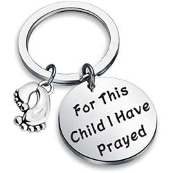 Zuo Bao Christian Jewelry Bible Verse Keychain for This Child I Have Prayed 1 Samuel 1:27 New Mom Jewelry Gift