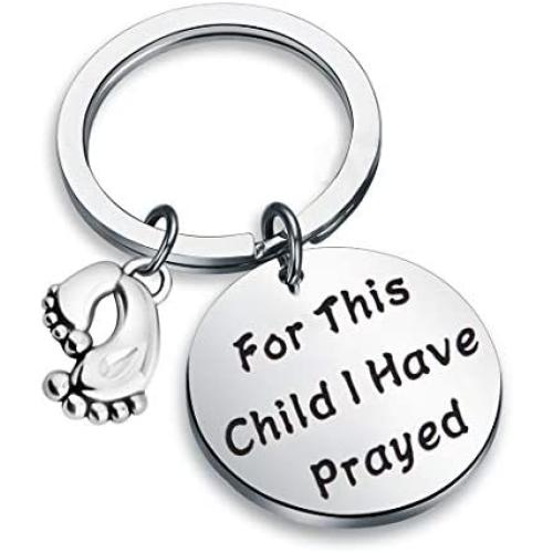 Zuo Bao Christian Jewelry Bible Verse Keychain for This Child I Have Prayed 1 Samuel 1:27 New Mom Jewelry Gift