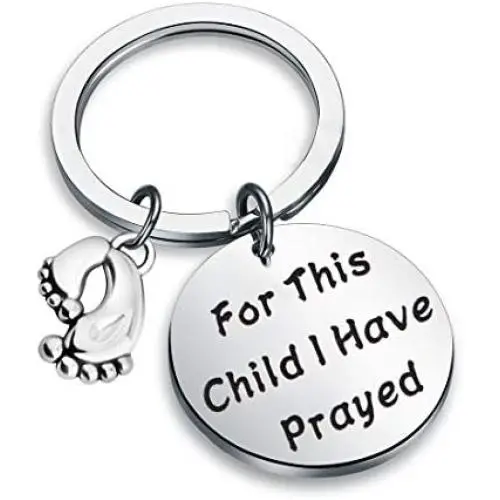 Zuo Bao Christian Jewelry Bible Verse Keychain for This Child I Have Prayed 1 Samuel 1:27 New Mom Jewelry Gift