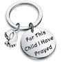 Zuo Bao Christian Jewelry Bible Verse Keychain for This Child I Have Prayed 1 Samuel 1:27 New Mom Jewelry Gift