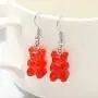 3 Pairs Gummy Bear Earring Colorful Resin Candy Cartoon Twinkling Bear Necklace Bracelet Set Multicolor Crazy Aesthetic Pendant Jewelry for Girls Women