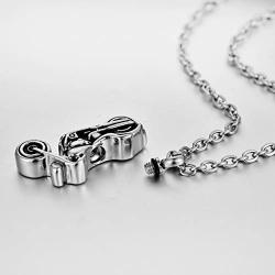 FCZDQ Cremation Jewelry Motorcycle Stainless Steel Ashes Pendant Memorial Keepsake Urn Necklace/Keychain