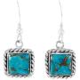 Turquoise Earrings 925 Sterling Silver & Genuine Gemstones (Choose Color)