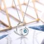 BriLove Women 925 Sterling Silver''I Love You Always & Forever'' Engraved CZ Heart Pendant Necklace
