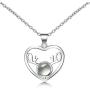Inf-way I Love You Necklace, 925 Sterling Silver 100 Languages Projection on Round Onyx Pendant Loving Memory Collarbone Necklace 1 Pcs