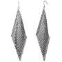 Steve Madden Black Toned Mesh Chain Disco Dangle Earrings for Women