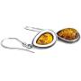 Sterling Silver Amber Drop Small Charm Pendant Earrings Set 18 Inches