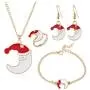 YIZHEN Xmas Bell Elk Santa Claus Christmas tree Moon 4-piece Christmas Jewelry Set for Women Girls YIZHEN Xmas Bell Elk Santa Claus Christmas tree Moon 4-piece Christmas Jewelry Set for Women Girls