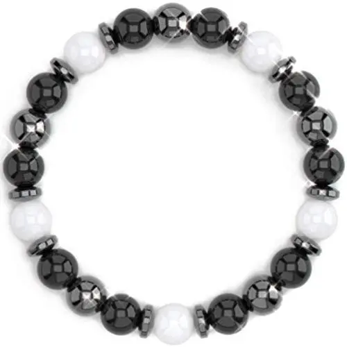 Black Obsidian Bracelet with White Jade Hematite Crystals and Healing Stones. Good luck bracelet for men and women. Wealth and Abundance Money Attraction, Bye Negative Energy, Healing, Strength and Meditation. Good Luck Feng Shui Bracelet. Bracelets for w Black Obsidian Bracelet with White Jade Hematite Crystals and Healing Stones. Good luck bracelet for men and women. Wealth and Abundance Money Attraction, Bye Negative Energy, Healing, Strength and Meditation. Good Luck Feng Shui Bracelet. Bracelets for w