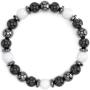 Black Obsidian Bracelet with White Jade Hematite Crystals and Healing Stones. Good luck bracelet for men and women. Wealth and Abundance Money Attraction, Bye Negative Energy, Healing, Strength and Meditation. Good Luck Feng Shui Bracelet. Bracelets for w