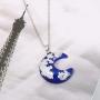 Tattooshe Blue Sky Cloud Resin Necklace Transparent Resin Rould Ball Pendant for Women Natural Jewelry