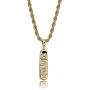 TOPGRILLZ 14K Gold and Silver Plated Xanax Pill Bar Pendant Necklace for Men with 24” Stainless Steel Rope Chain