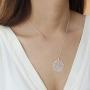 Boma Jewelry Sterling Silver Leaf Circle Pendant Necklace, 20 Inches