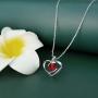 EXGOX Heart Necklace White Gold Plated Birthstone Love Pendant with Gift Box