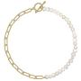 Cowlyn Paper Clip Necklace Pearl Vintage Chunky Link Chain 18K Gold Fashion Retro Charm Valentine Jewelry for Women