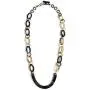 Bling Jewelry Earth Tone Brown Handmade Natural Statement Boho Fashion Buffalo Horn Oval Chain Link Necklace for Women Bling Jewelry Earth Tone Brown Handmade Natural Statement Boho Fashion Buffalo Horn Oval Chain Link Necklace for Women