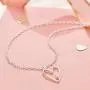 Molly B London 1pt Diamond Love Heart Necklace - Girls Jewelry for Christening Gift to Teen Birthday Present