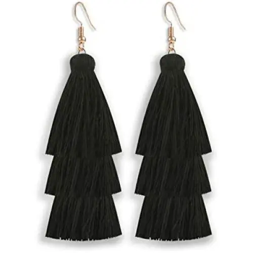 Jugalstar Colorful Tassel Earrings 3 Tier Layered Bohemian, Eardrop Big Dangle Drop Fashion Jewelry Earrings for Women Teen Girls Valentine Birthday Party Gift Jugalstar Colorful Tassel Earrings 3 Tier Layered Bohemian, Eardrop Big Dangle Drop Fashion Jewelry Earrings for Women Teen Girls Valentine Birthday Party Gift