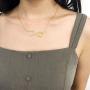 U7 Personalized Name Necklace for Mother or Couple 18K Gold Plated Script Nameplate Jewelry Custom Any Name/Birth Year Pendant Choker for for Women Teen Girls, Length 16 Inch