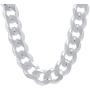 16.6mm Solid .925 Sterling Silver Beveled Curb Chain Necklace