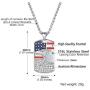 PROSTEEL American Flag Dog Tag Necklace, US National Flag Charm, Stainless Steel/Gold Plated Patriot Necklace for Men Women, Come Gift Box