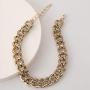 Thick Cuban Chunky Chain Choker Necklace Punk Exaggerated Leopard Print Gold Tone Gorgeous Rhinestone Collar Necklace for Women Girls Hip Hop Party Jewelry