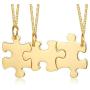 VNOX Personalized Custom 2/3/4/5 Piece Heart Puzzle Piece Necklace Set BBF Friendship Necklace for 2/3/4/5