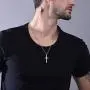 Nofade Silver Simple Cross Necklace 925 Sterling Silver Minimalist Cross Pendant Necklace with Rolo Chain 18 Religious Christian Jewelry Gift Nofade Silver Simple Cross Necklace 925 Sterling Silver Minimalist Cross Pendant Necklace with Rolo Chain 18 Religious Christian Jewelry Gift