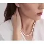 Pearl Romance II Round Pearl II White Pearl Necklace Jewelry Stud Earrings 2 Piece Set for Women Wedding Brides Bridesmaids Cultured Freshwater