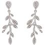 SWEETV Cubic Zirconia Wedding Drop Earrings for Brides Bridesmaid Gifts, Crystal Vine Leaf Bridal Earrings for Women